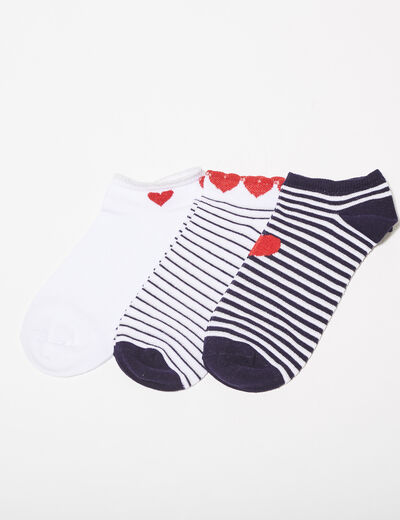 Lot 3 paires chaussettes blanc femme