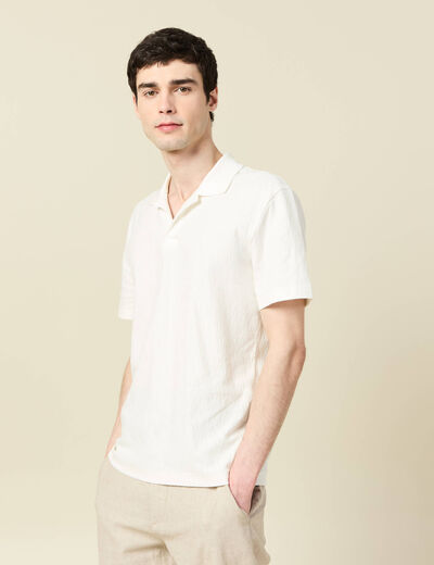 Polo manches courtes ecru homme