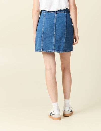 Jupe trapèze en jean denim stone femme