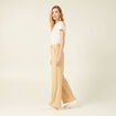 Pantalon city large à pinces beige femme