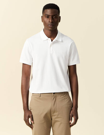 Polo manches courtes blanc homme