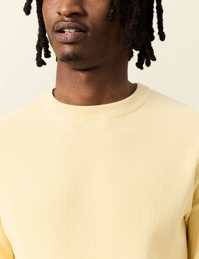 Pull éco-responsable jaune homme