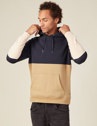 Sweat à capuche bleu marine homme