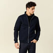 Gilet manches longues zipp&eacute; bleu marine homme