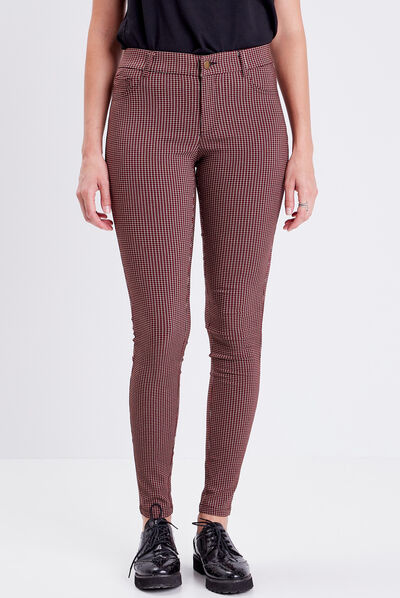 Pantalon skinny bordeaux femme