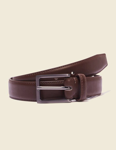 Ceinture fine marron foncé homme