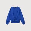 Sweat droit col rond manches longues bleu electrique femme
