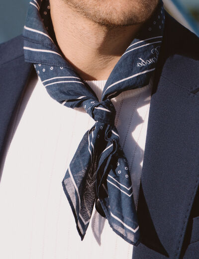 Foulard en coton bleu marine homme