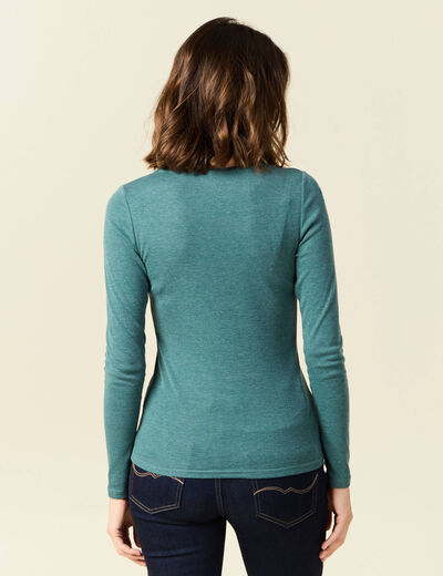 T-shirt femme maille unie Instinct vert canard femme