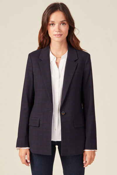 Veste blazer éco-responsable bleu marine femme