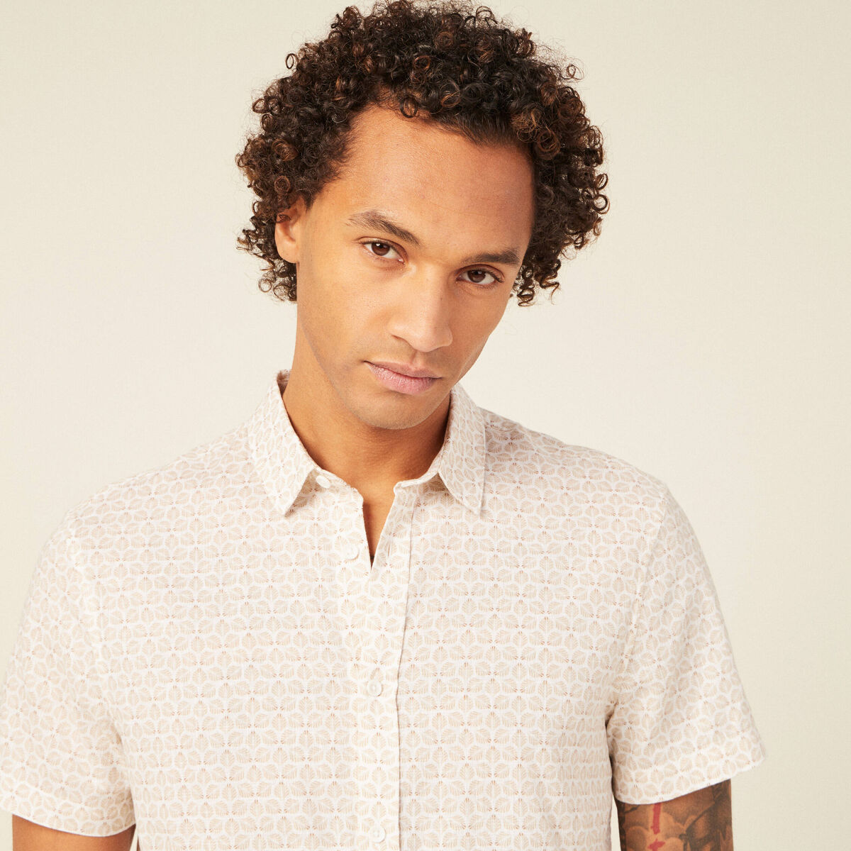 Chemise manches courtes blanc homme