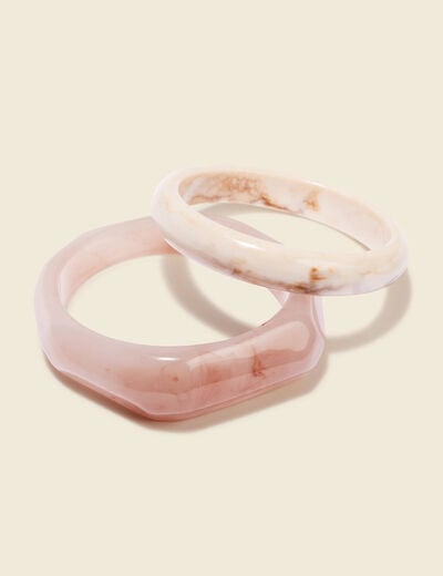 Lot 2 bracelets joncs rose pastel femme