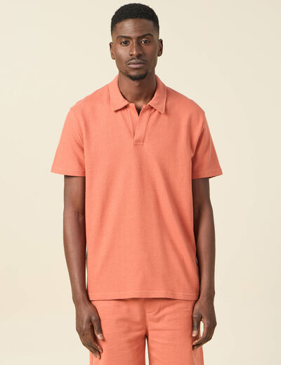 Polo manches courtes rose homme