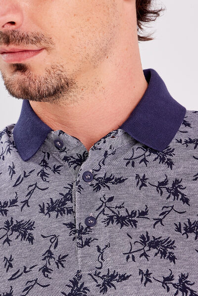 Polo manches courtes bleu foncé homme
