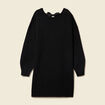 Robe pull fin manches longues noir femme