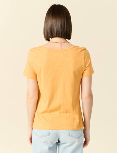 T-shirt manches courtes jaune femme