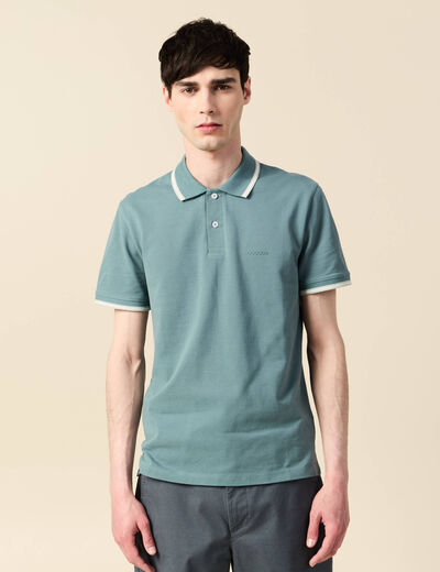 Polo éco-responsable vert foncé homme
