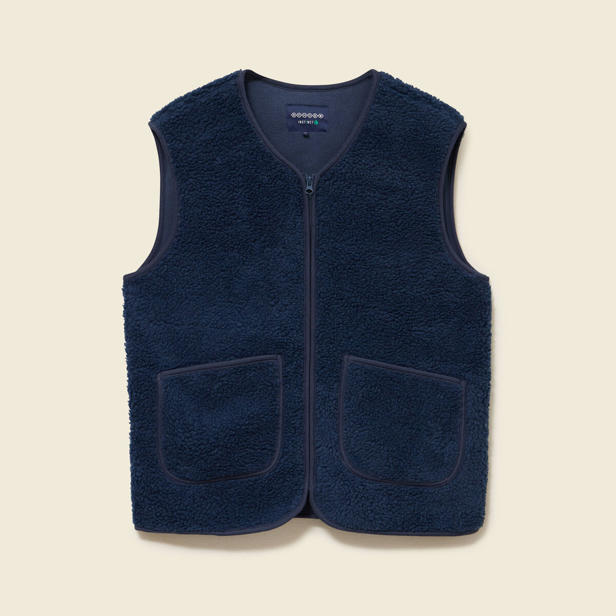 Sweat sans manches effet polaire bleu fonc&eacute; homme