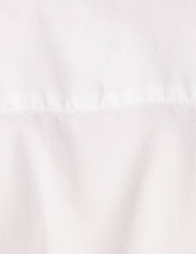 Col cintr&eacute; en coton manches longues blanc homme