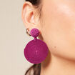 Boucles d'oreilles pendantes rose framboise femme