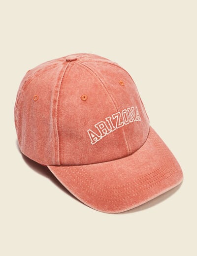 Casquette brodée marron cognac homme