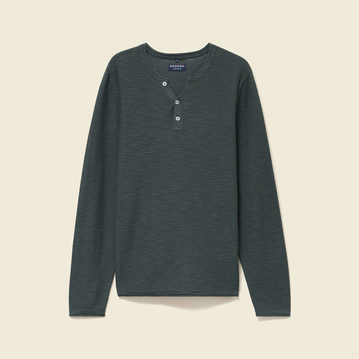 Pull manches longues vert kaki homme