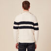 Pull col camionneur zippé ecru homme