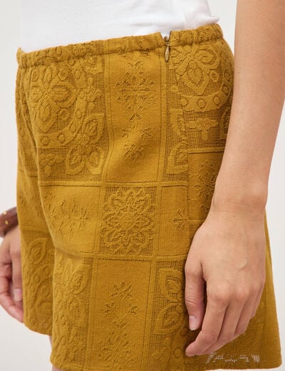 Short taille standard en dentelle vert olive femme