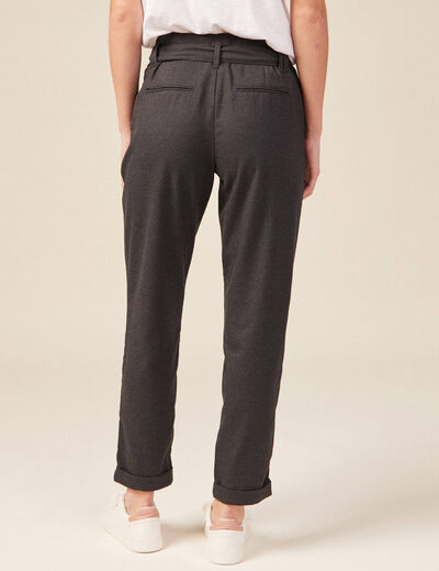 Pantalon paperbag gris femme