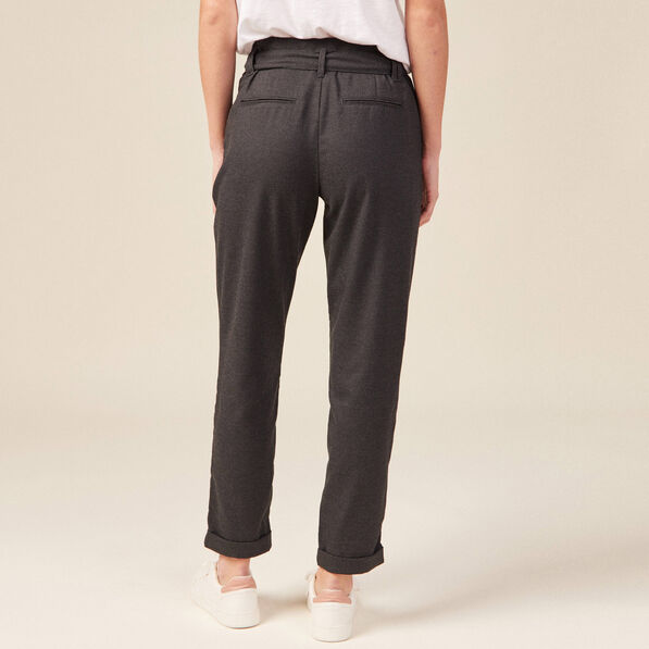 Pantalon paperbag gris femme