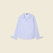 Chemise manches longues noeuds bleu ciel femme