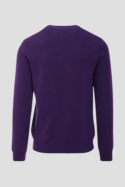 Pull manches longues violet fluo homme