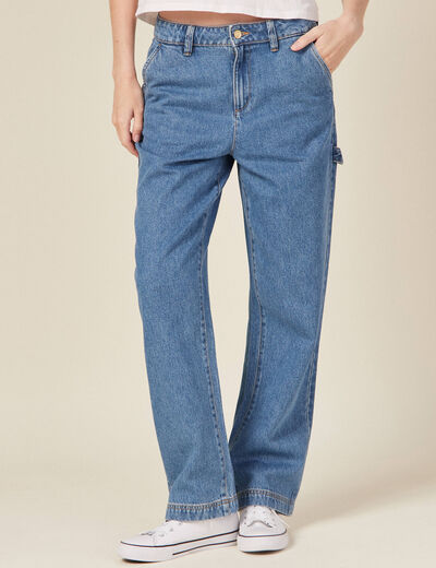 Jeans slouchy taille haute denim stone femme