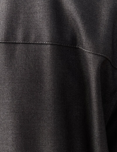 Surchemise col classique manches longues gris fonc&eacute; homme