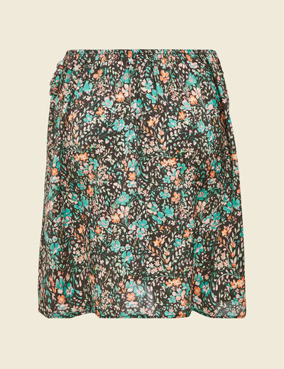 Jupe drapée courte noir femme