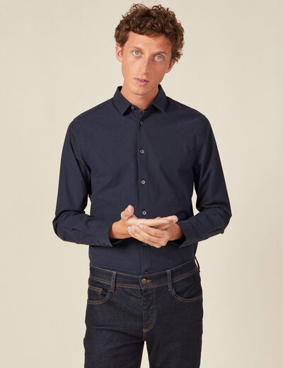 Chemise éco-responsable bleu foncé homme