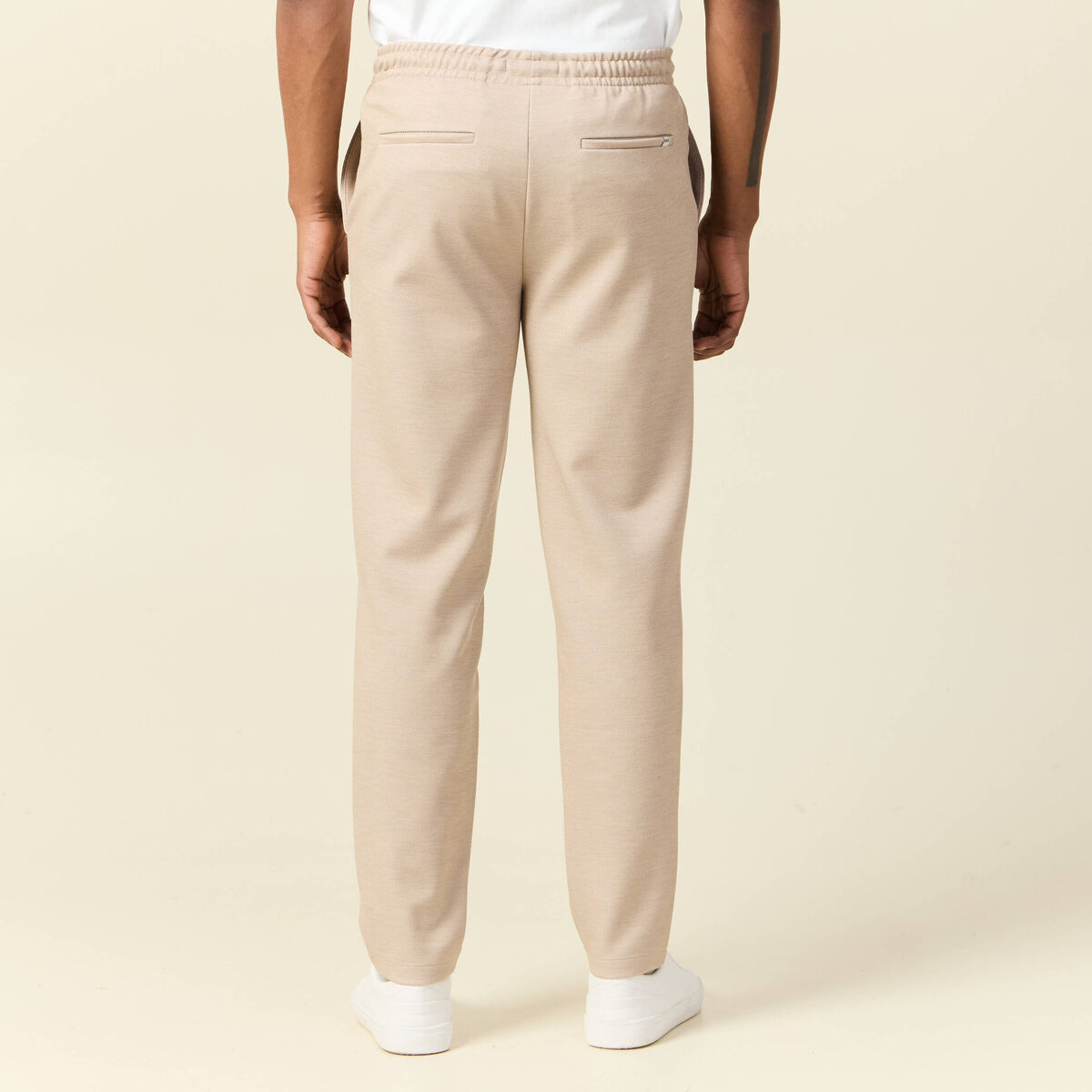Pantalon chino jogger beige homme