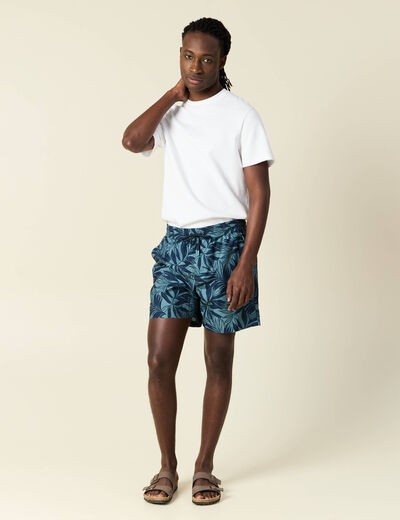 Short de bain vert foncé homme