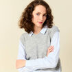 Pull 2-en-1 éco-responsable gris femme