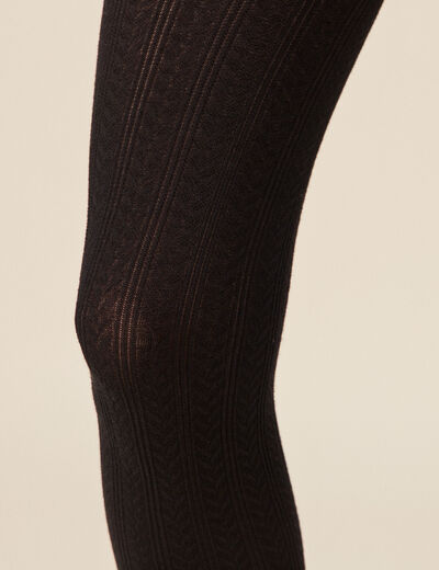 Collants maille fantaisie femme noir femme