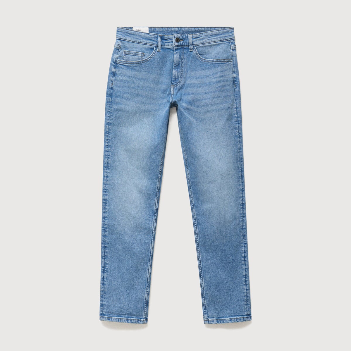 Jeans slim longueur 32 denim bleach homme