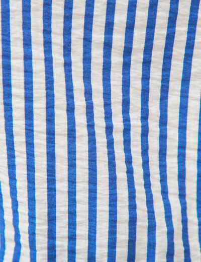 Top droit manches courtes bleu electrique femme