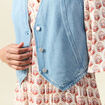 Veston sans manches en jean denim used femme