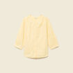 Chemise en coton manches 3/4 jaune clair femme