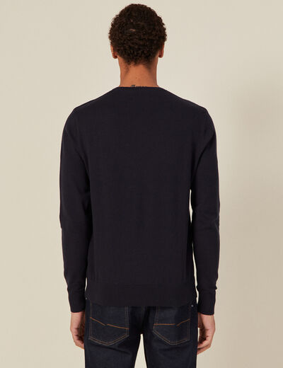 Pull manches longues bleu foncé homme