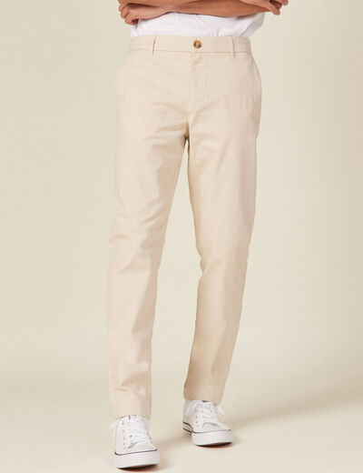 Pantalon chino longueur 32 sable homme