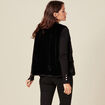 Veste droite fausse fourrure noir femme