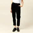 Pantalon large 7/8&egrave;me taille haute noir femme