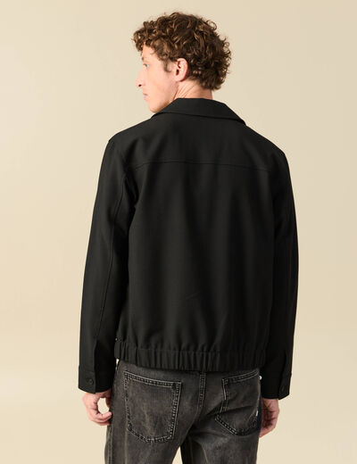 Blouson manches longues col classique noir homme