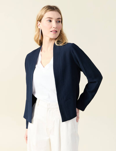 Veste esprit blazer fluide bleu marine femme